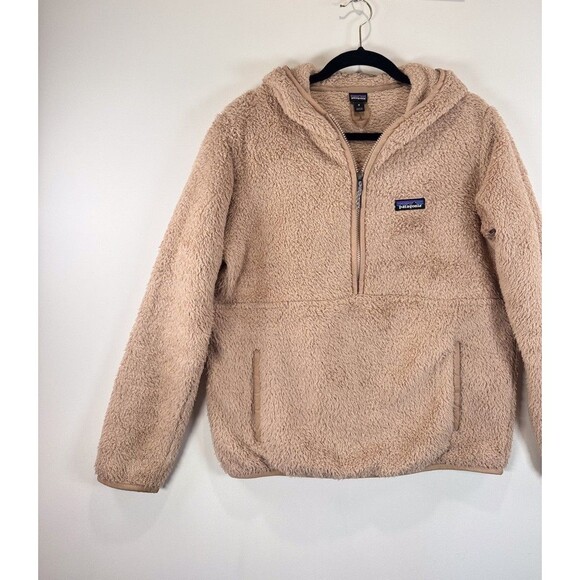 Patagonia Womens Jacket Brown Los Gatos Hooded 1/4 Zip Fleece High Pile Medium - Picture 5 of 12